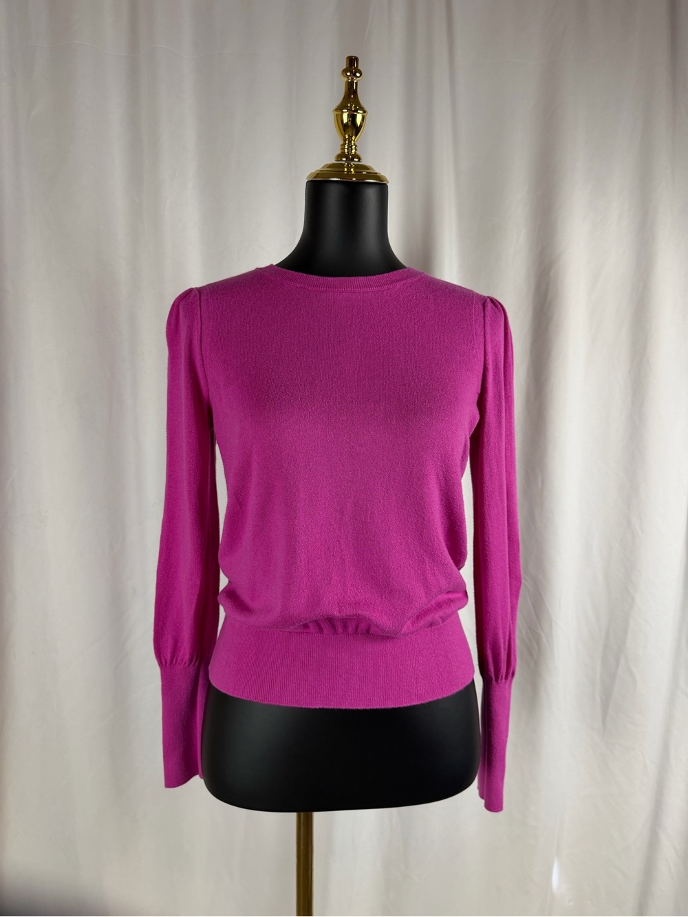 LOFT Bright Fuchsia Crewneck Pullover Sweater
